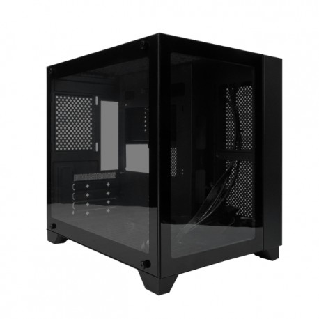 Gabinete GameFactor CSG-570, Micro-ATX , RGB, Cristal Templado, - CSG-570 / Negro