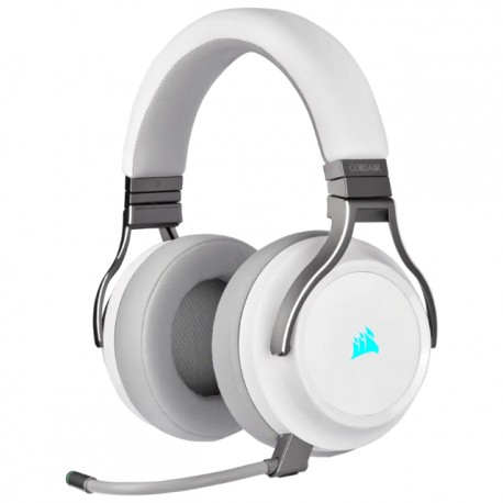 Diadema Corsair Virtuoso Blanco Wireless RGB, Inalámbrico, 7.1 Surround / USB / USB-C / 3.5mm / PC / Consolas - CA-9011186-NA