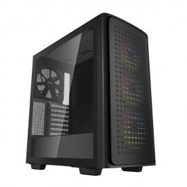 Gabinete Gamer DeepCool CK560 / Cristal Templado / RGB / Midi-Tower, Mini-ITX/Micro-ATX/ATX/E-ATX / USB 3.0 / Sin Fuente / Negr