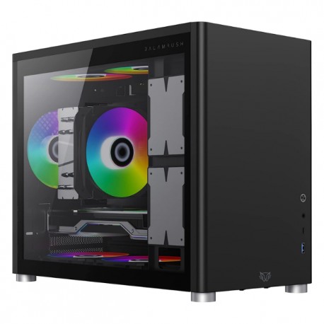 Gabinete Gamer Micro Torre ATX Eris Jet GI985 / Negro / No incluye ventiladores