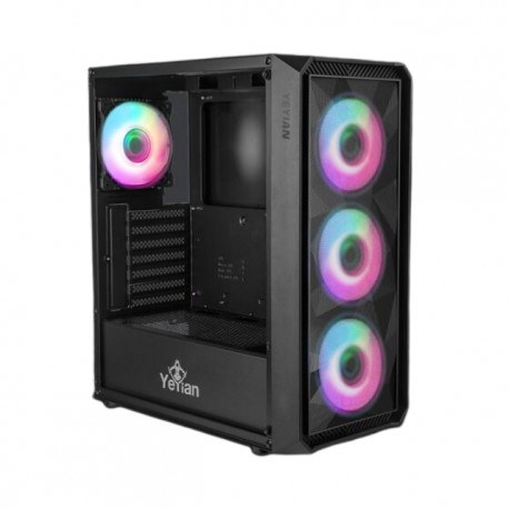 Gabinete Gamer Yeyian Lancer 4 / Mid-Tower / ATX / Sin fuente de poder / Color Negro / YCM-APLAN-01