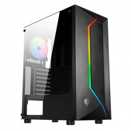 Gabinete MSI MAG VAMPIRIC 100R / ATX, mATX, mini-ITX / 2 Ventiladores 120mm / Panel frontal RGB / Panel de Cristal Templado / M