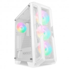 Gabinete Munfrost LUFT Blanco / Cristal templado / ARGB Sync / Control de ventiladores / ATX - Micro ATX - Mini ITX / 4 Ventila