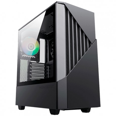 Gabinete Munfrost PANDA PRO BLACK / Cristal templado / ARGB Sync / Tecnología Munfrost COC / Control de ventiladores / E-ATX - 