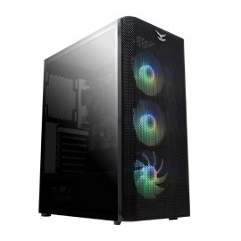 Gabinete Naceb ZED NA-0613 / RGB / ATX / Negro / Acrilico / Incluye 3 ventiladores RGB / USB 3.0 / Audio HD