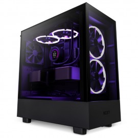 Gabinete NZXT H5 Elite / Negro / Carcasa Compacta / ATX / Iluminación RGB Incorporada / Panel Frontal y Lateral de Vidrio Templ