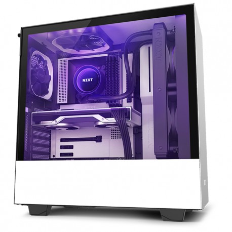 Gabinete NZXT H510i Negro-Blanco / ATX / Cristal Templado / CA-H510i-W1