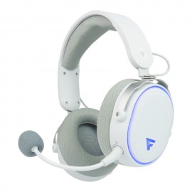 Diadema Gamer GameFactor HSB600 white, inalámbrica, micrófono, triple conectividad, 2.4G, Bluetooth, 3.5mm - HSB600-WH