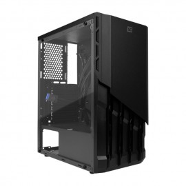 Gabinete Vorago Start The Game Csg-530 / Atx/micro Atx/itx / 2 Usb 1.0, 2 Usb 3.0 / Cristal Templado / Sin Fuente / Color Negro