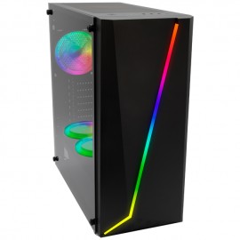 Gabinete Yeyian Armageddon 2200 RGB / ATX / Cristal Templado / Sin Fuente - Incluye 3 Ventiladores RGB 120mm Frontal / YGA-6880