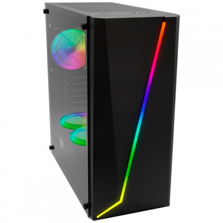 Gabinete Yeyian Armageddon 2200 RGB / ATX / Cristal Templado / Sin Fuente - Incluye 3 Ventiladores RGB 120mm Frontal / YGA-6880