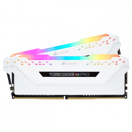 Memoria RAM DDR4 16GB 3600MHz Corsair Vengeance RGB PRO 2x8GB / Blancas / CMW16GX4M2C3600C18W