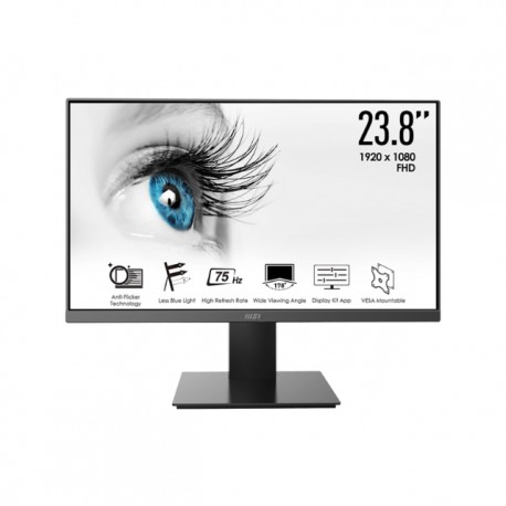 Monitor MSI PRO MP241X /1920 x 1080 (FHD) / 75HZ / 4MS / Panel VA / 1x HDMI™ (1.4b) 1x D-Sub (VGA) /  Compatible con PC, Mac, P