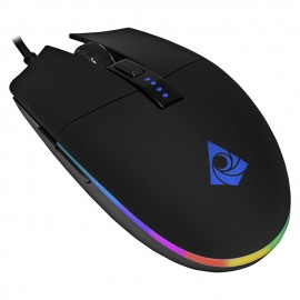 Mouse Gamer Munfrost Triton Black Mate / Optico / USB / Sensor Pixart PWM 3360 / Iluminación ARGB / Hasta 12,000 DPIs / 6 boton