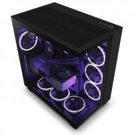 NZXT H9 Flow / ATX Mid Tower / Incluye 4 Ventiladores sin RGB / Capacidad de hasta Diez Ventiladores / Soporta radiadores de ha