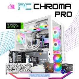 PC CHROMA PRO / AMD RYZEN 5 7600 / RTX 4060 TI 16GB / 32GB RAM DDR5 / 2TB SSD M.2 NVME / ENFRIAMIENTO LIQUIDO 240MM / FUENTE 75