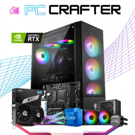 PC CRAFTER / INTEL CORE I7-12700 / RTX 3060 12GB / 32GB RAM / 1TB SSD M.2 NVME / ENFRIAMIENTO LIQUDIO 240MM / FUENTE 700W 80 PL