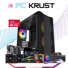 PC KRUST / AMD RYZEN 5 5500 / RX 6600 / 16GB RAM / 1TB SSD M.2 NVME / DISIPADOR DE TORRE ARGB / FUENTE 700W 80+ BRONZE / INCLUY