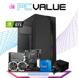 PC VALUE / INTEL CORE I5-11400F / NVIDIA GTX 1650 4GB / 16GB RAM / 500GB SSD M.2 NVME / FUENTE 500W / PROMOCION