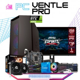 PC VENTLE PRO / INTEL CORE I5-12400 / RTX 3060 / 16GB RAM / 1TB SSD M.2 NVME / DISIPADOR DE TORRE ARGB / FUENTE 700W 80+ BRONZE