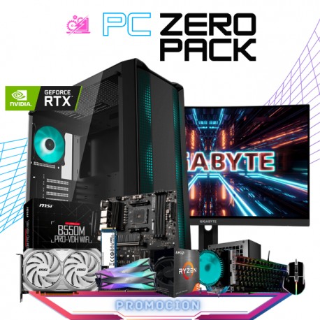 PC ZERO PACK / AMD RYZEN 5 5600X / RTX 4060 8GB / 16GB RAM / 1TB SSD M.2 NVME / DISIPADOR DE TORRE ARGB / FUENTE 600W 80 BRONZE