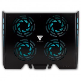 Base enfriadora Game Factor para Laptop CPG400 / 4 Ventiladores RGB / USB Aluminio / Negro