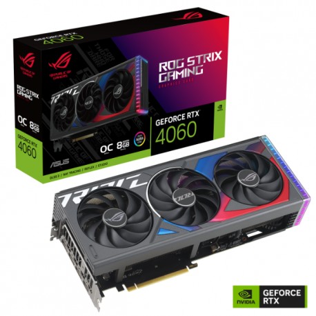 Tarjeta de Video Asus ROG Strix GeForce RTX™ 4060 OC Edition 8GB GDDR6 / PCI Express 4.0 / 8GB GDDR6 / 128-bit