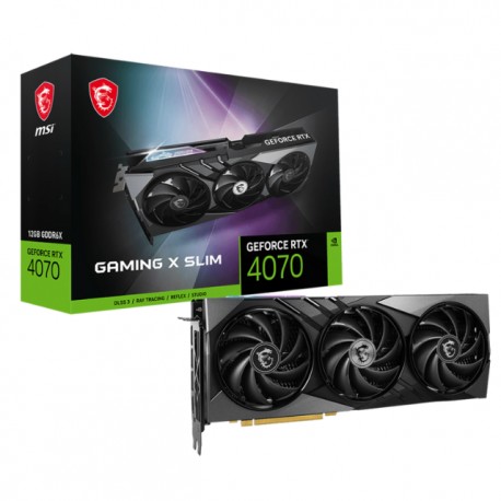 Tarjeta de Video MSI GeForce RTX™ 4070 GAMING X SLIM 12G / 12GB 192-bit GDDR6X / PCI Express® Gen 4 / 912-V513-268