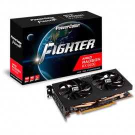 Tarjeta de video Radeon RX 6600 8GB GDDR6 / Power Color Fighter / HDMI, DP/ PCI-e 4.0 / Nuevo Chip RDNA 2 / AXRX 6600 8GBD6-3DH