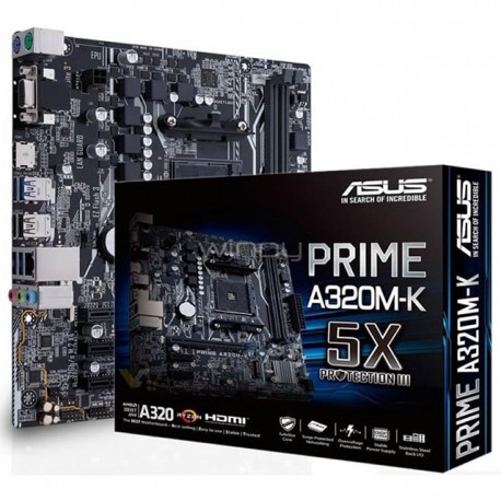 Tarjeta Madre Asus PRIME A320M-K Socket AM4 AMD A320 Micro ATX / DDR4