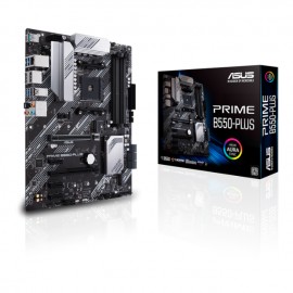 Tarjeta madre Asus Prime B550-Plus (Ryzen AM4) ATX con doble M.2, PCIe 4.0, Ethernet de 1 Gb, DisplayPort / HDMI, SATA 6 Gbps, 