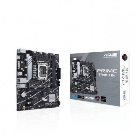 Tarjeta Madre ASUS Prime B760M-K D4 / B760 LGA 1700 / mATX / PCIe 4.0 / DDR4 / SATA 6 Gbps / PRIME B760M-K D4