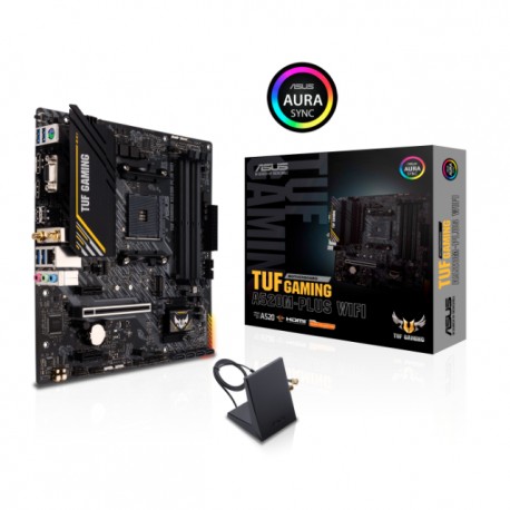 Tarjeta Madre Asus TUF GAMING A520M-PLUS WIFI / AM4 / AMD RYZEN 3000 SERIES / Wifi AC / Micro-ATX