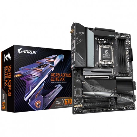 Tarjeta Madre GIGABYTE (X670 AORUS ELITE AX) / Socket AM5 / ATX / Dual Channel DDR5 / XMP Memory Module Support / Ryzen 7000