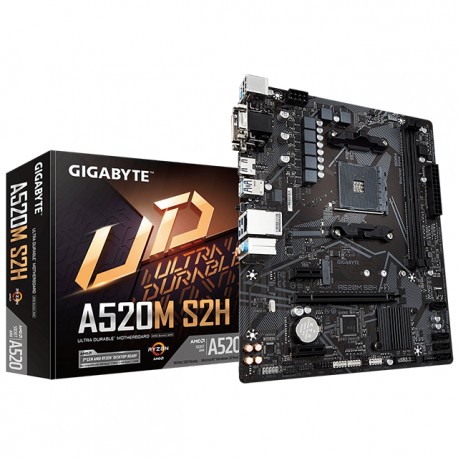 Tarjeta Madre Gigabyte A520M S2H / AM4 / AMD RYZEN 3000 SERIES / Micro ATX