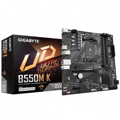 Tarjeta Madre Gigabyte B550M K / Socket AM4 / Ryzen 5000 Series Ready/ Micro ATX