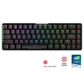 Teclado Gamer Mecánico ASUS ROG FALCHION / 65% / Inalámbrico / Switch Rog NX Blue / Aura Sync RGB / Distribución de teclas en I