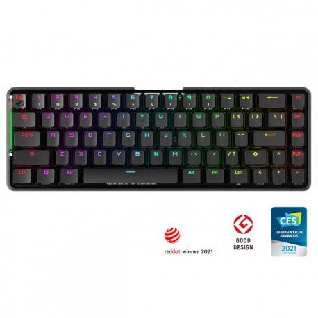 Teclado Gamer Mecánico ASUS ROG FALCHION / 65% / Inalámbrico / Switch Rog NX Blue / Aura Sync RGB / Distribución de teclas en I