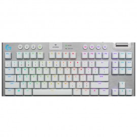 Teclado Mecánico Gamer Logitech G915 TKL White/ Inalámbrico Lightspeed / Switch Bajo perfil GL Táctil / RGB Lightsync / Ingles 