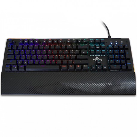 Teclado Mecanico Gamer Yeyian Flare YAT1801 RGB / Switch Blue / Reposamuñecas