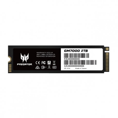 Unidad de Estado Solido SSD NVMe M.2 Predator GM7000 2TB, 7,400 / 6,700 MB/s, PCIe Gen 4.0 x 4, NVMe 1.4 - GM7000