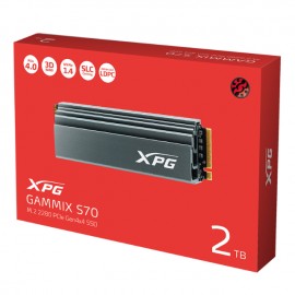 Unidad Unidad de estado solido SSD M.2 Nvme 2TB ADATA XPG Gammix S70 PCI-e 4.0 -Lectura 7400MB/s Escritura 6400MB/s AGAMMIXS70-