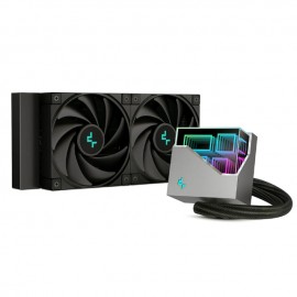 Enfriamiento Líquido DeepCool LT520 Black / 240mm 4ª Generación bomba de doble cámara 3100RPM / Infinity Mirror ARGB Block / 28