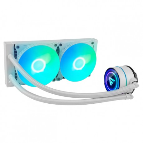 Enfriamiento Líquido Game Factor LQG601 240mm / RGB / Tdp 250w / 2X Fan 120mm 70 Cfm / Blanco / LQG601-WH