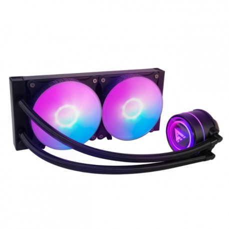 Enfriamiento Líquido Game Factor LQG601 240mm / RGB / Tdp 250w / 2x Fan 120mm 70 Cfm / Negro / LQG601-BK