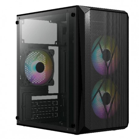 Gabinete Acteck Doom GI630 / Negro / Micro ATX/ Mini-ITX / Fuente 500W / Ventana Acrílico / AC-935739