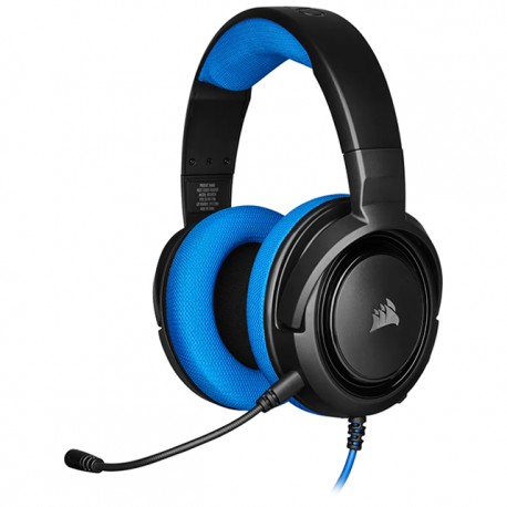 Diadema Corsair HS35 Azul con Microfono Alambrica Estereo 3.5mm / PC - PS4 - XBOX ONE - Switch / CA-9011196-NA