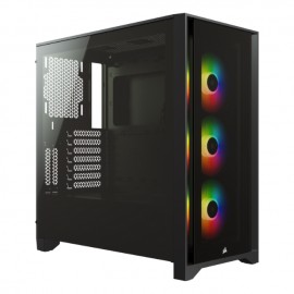 Gabinete Corsair ICUE 4000X RGB Black / Cristal Templado / USB 3.0 / Audio HD / Ventiladores RGB x3 120mm - CC-9011204-WW