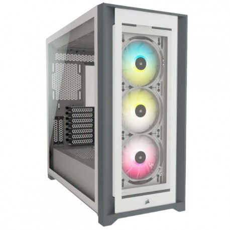 Gabinete Corsair iCue 5000X White RGB / Cristal Templado / USB 3.0 / Audio HD / 3 Ventiladores 120mm / CC-9011213-WW