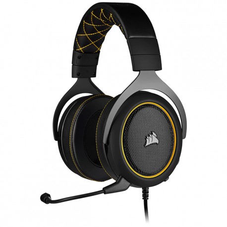 Diadema Corsair HS60 Pro Surround Edition Amarillo con Microfono / 7.1 Canales (con Adaptador USB - Solo PC) Alambrica Estereo 